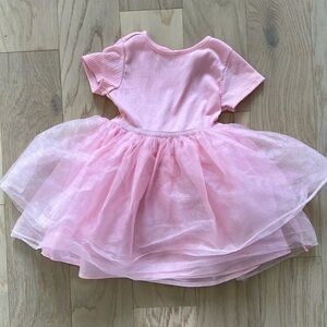 H&M girls pink tulle tutu skirt dress with puff sleeves